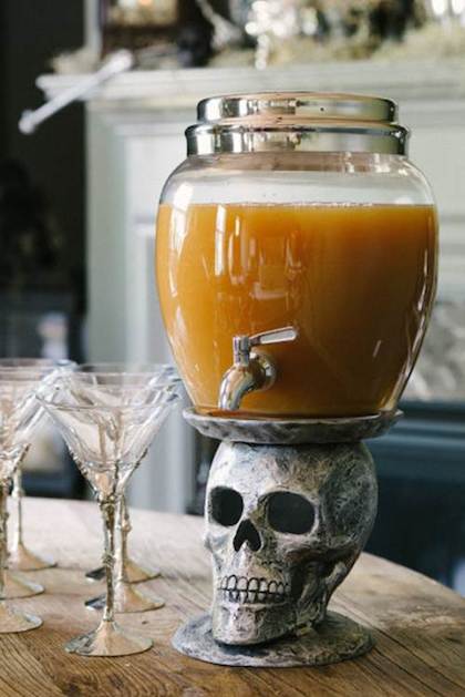 Cocktails in a Skull Serving Bowl