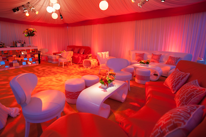 Orange and White Event Lounge